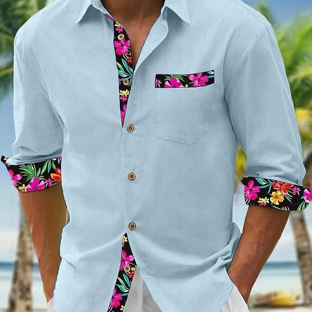 New Printed Men's Popular Linen Shirt