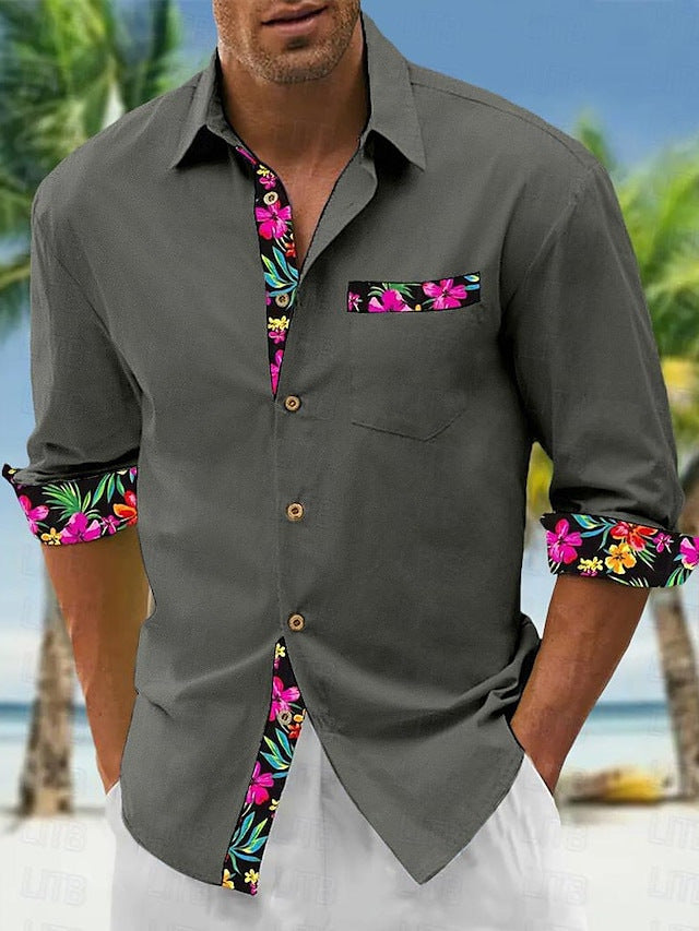 New Printed Men's Popular Linen Shirt